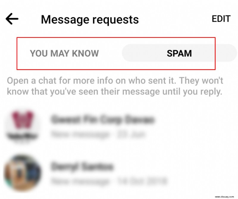 So zeigen Sie Nachrichtenanfragen auf Facebook Messenger an