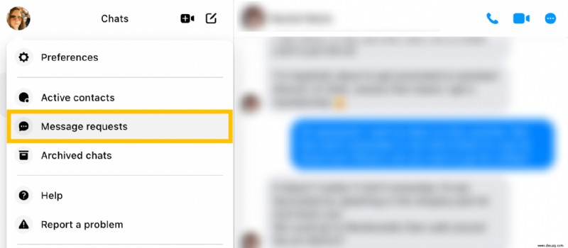 So zeigen Sie Nachrichtenanfragen auf Facebook Messenger an