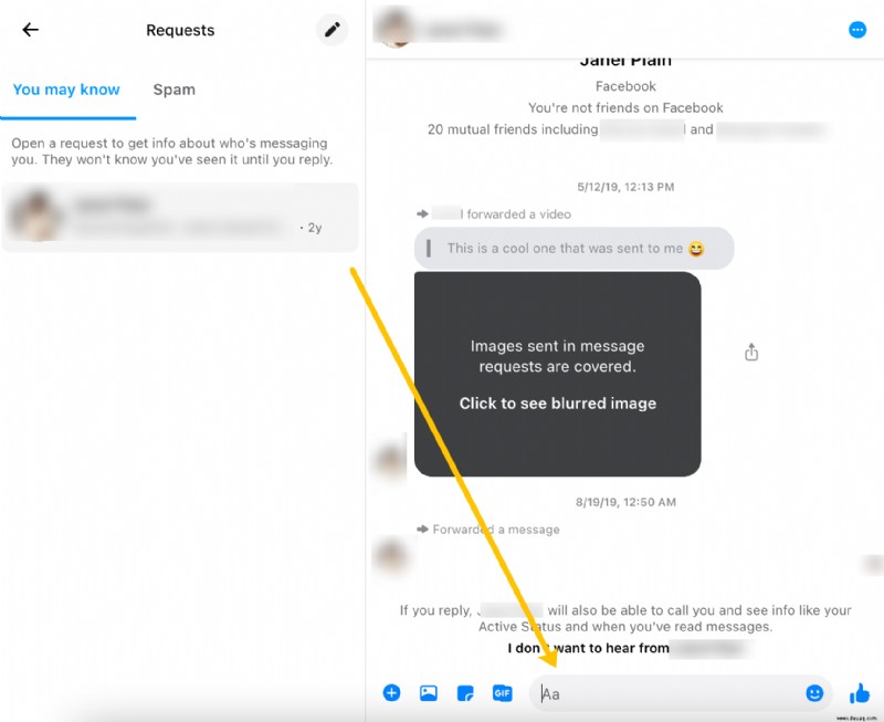 So zeigen Sie Nachrichtenanfragen auf Facebook Messenger an