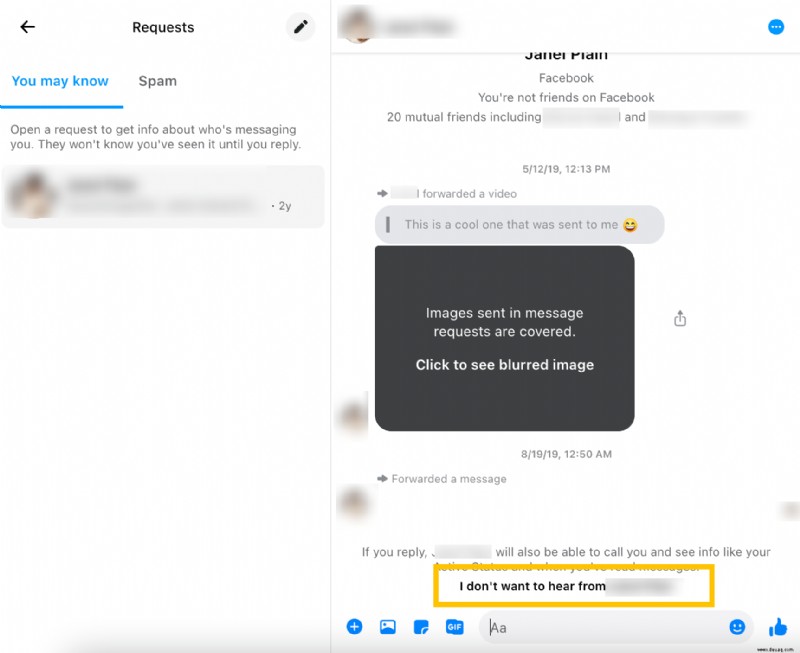 So zeigen Sie Nachrichtenanfragen auf Facebook Messenger an