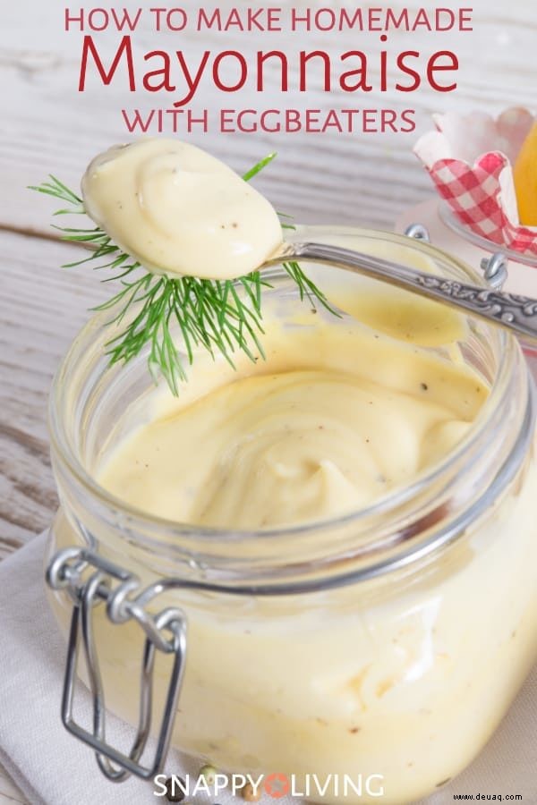 Machen Sie hausgemachte Mayonnaise mit Schneebesen 