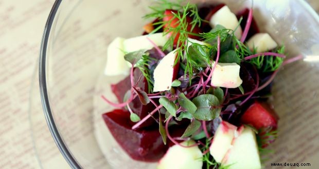 Rezept für pochierten Birnensalat 