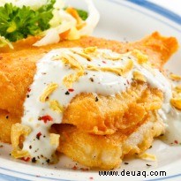 Rezept für frittierten Fisch mit Käsesauce 