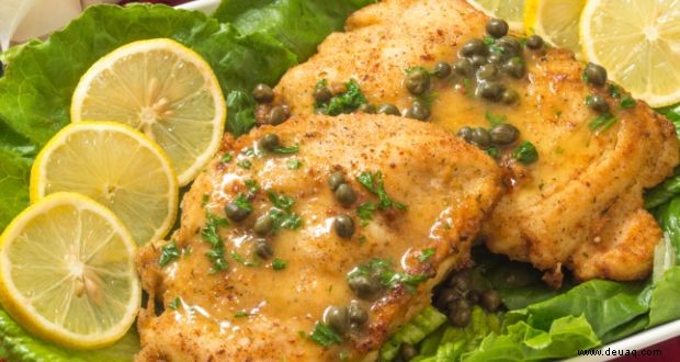 Hähnchen-Piccata mit Brotsalat-Rezept 