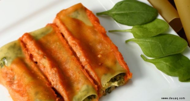 Rezept für Cannelloni mit Spinat und Pilzen 