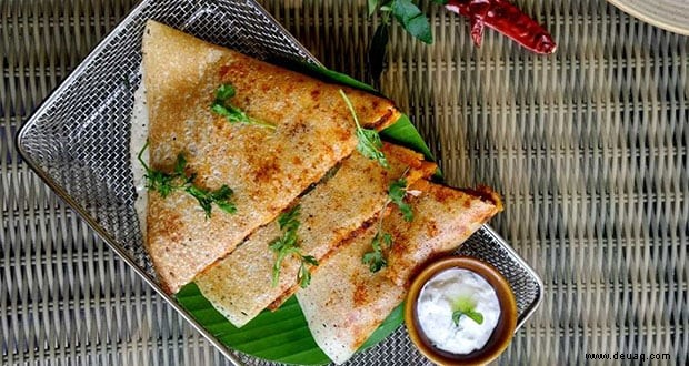 Ghee Brathähnchen Dosa Quesadilla Rezept 