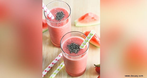 Rezept für Wassermelonen-Erdbeer-Smoothie 