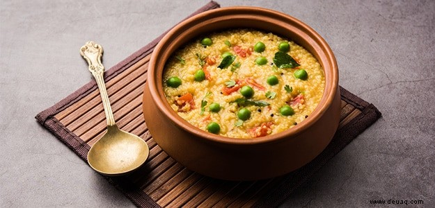 Gajar Matar Khichdi Rezept 