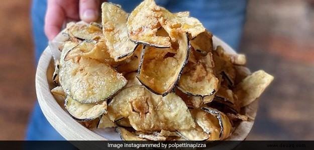 Rezept für kalorienarme Baingan-Chips 