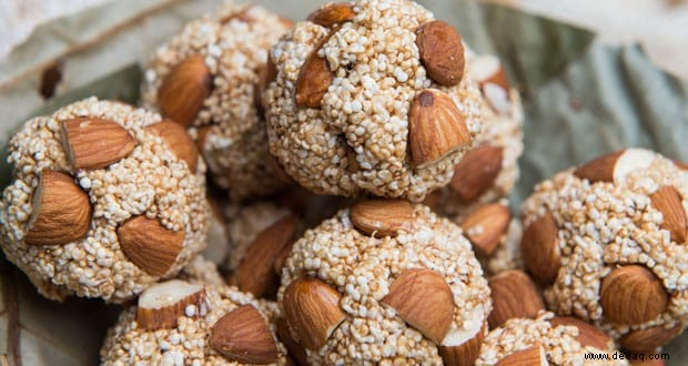 Mandel und Amaranth Ladoo Rezept 