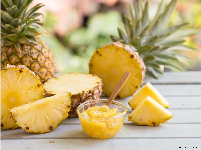 Ananas:Nährwerte, gesundheitliche Vorteile und alles, was Sie über diese Frucht wissen müssen 