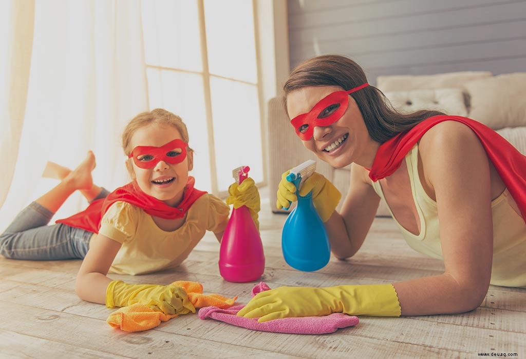 10 interessante Reinigungsspiele für Kinder 
