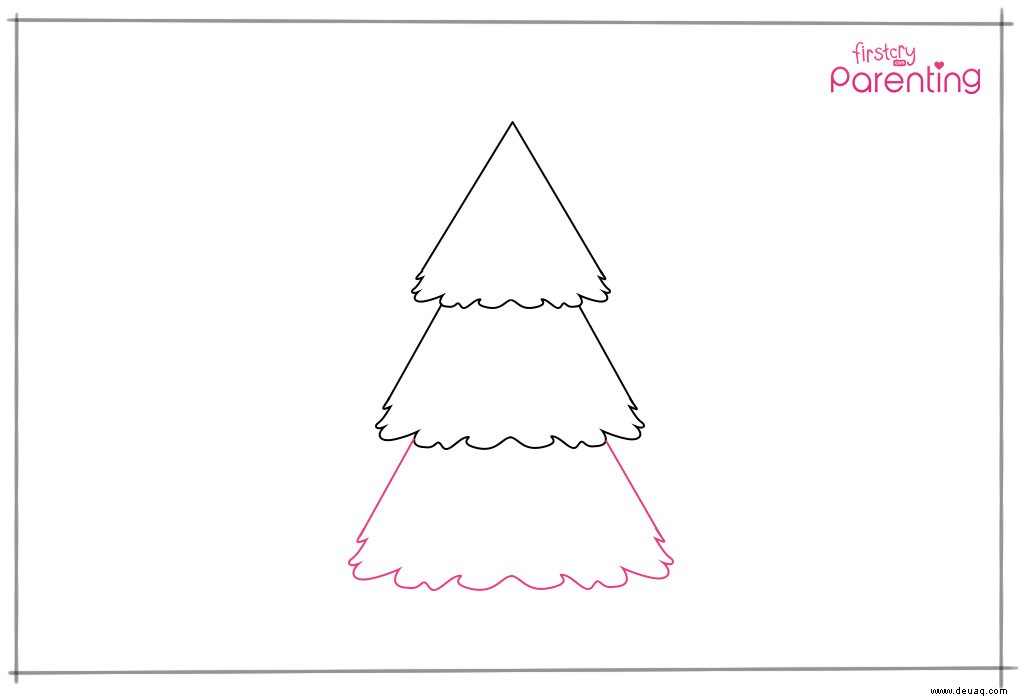 Wie man einen Weihnachtsbaum für Kinder zeichnet 