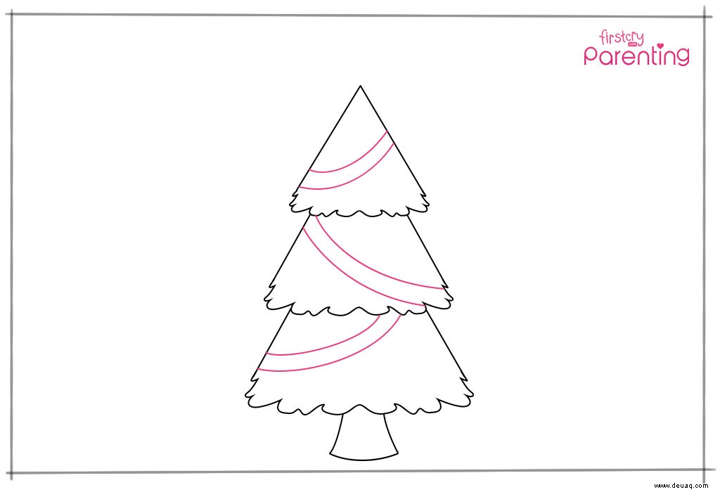 Wie man einen Weihnachtsbaum für Kinder zeichnet 