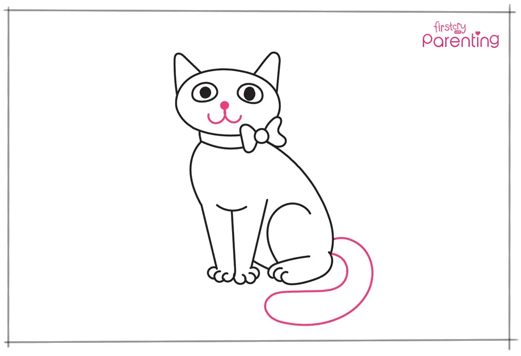 Wie man eine Katze für Kinder zeichnet 
