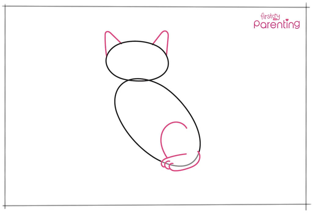 Wie man eine Katze für Kinder zeichnet 