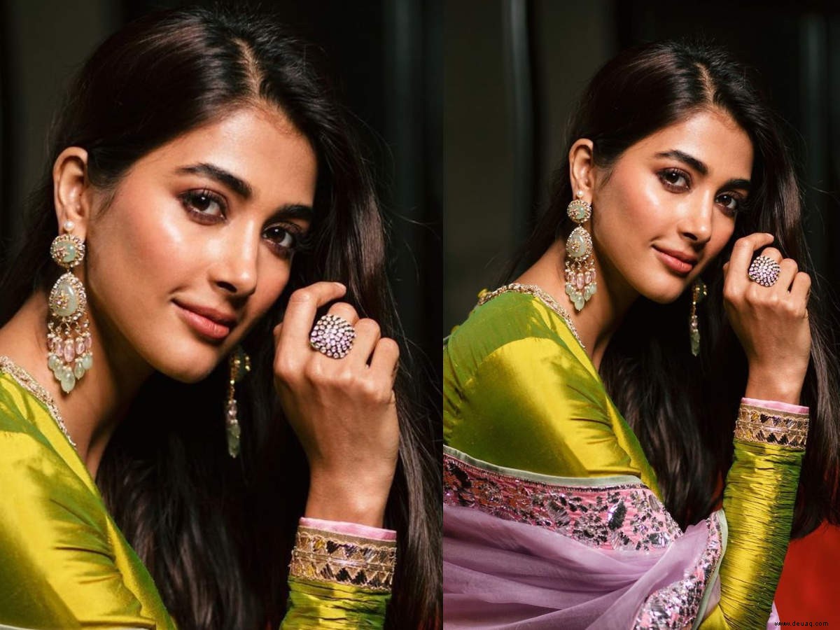 Pooja Hegdes Colour Block Kurta ist ein Trend, den Sie diese Saison ausprobieren müssen! 