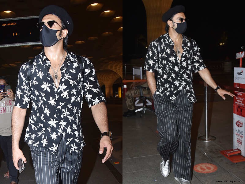 Ranveer Singh stylt sein geblümtes Hemd mit gestreiften Hosen und gibt Style-Lektionen zum Thema Sommerkleidung 