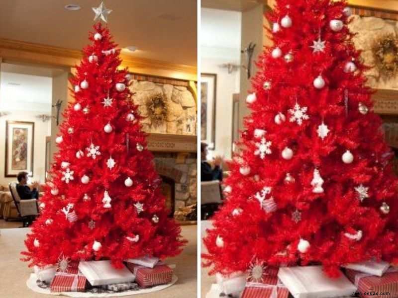 Monotone Dekorationen für den Weihnachtsbaum liegen dieses Jahr im Trend und vereinfachen Ihre Einkaufsliste 