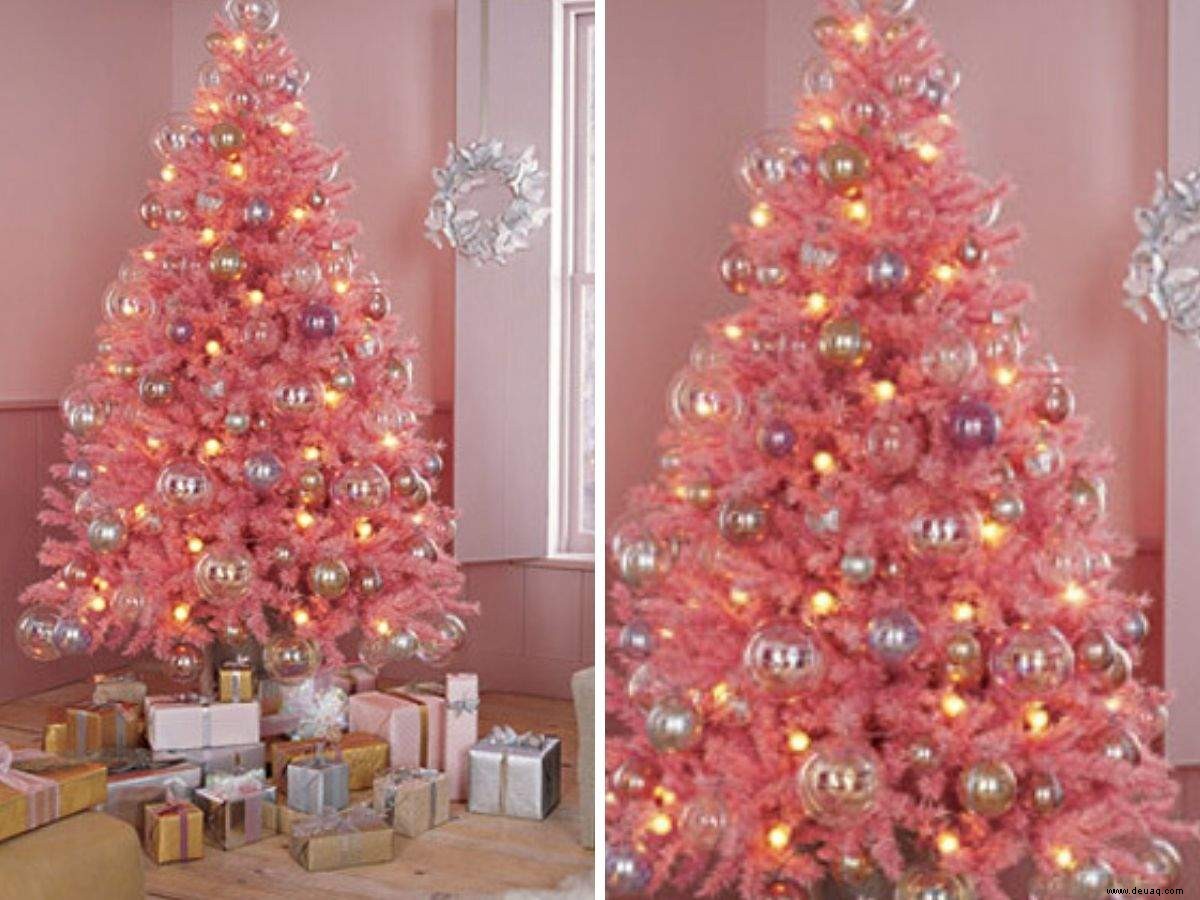 Monotone Dekorationen für den Weihnachtsbaum liegen dieses Jahr im Trend und vereinfachen Ihre Einkaufsliste 