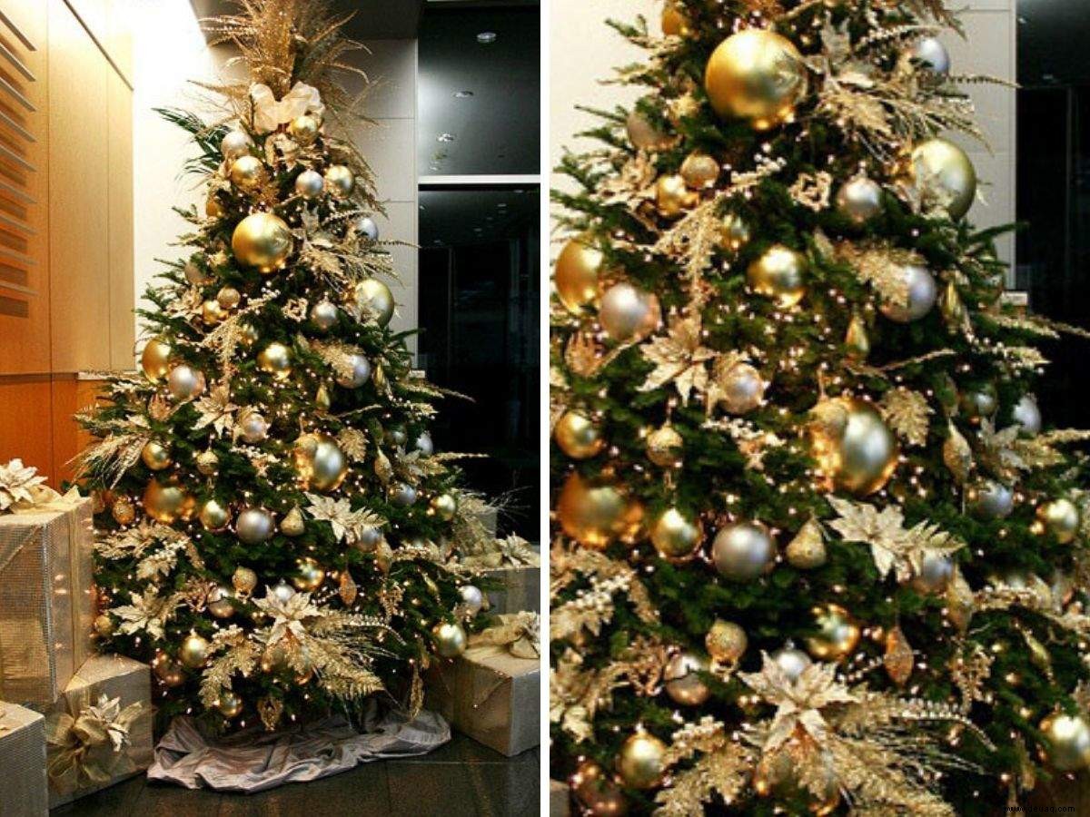 Monotone Dekorationen für den Weihnachtsbaum liegen dieses Jahr im Trend und vereinfachen Ihre Einkaufsliste 