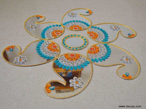 Einzigartige Rangoli-Designs für Diwali:Versuchen Sie, an diesem Diwali 2021 Spiegel-Rangoli herzustellen 