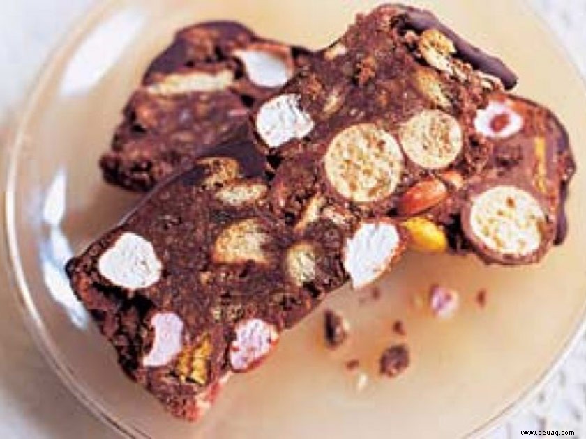 Kühlschrankkuchen mit schlammigen Fingern 