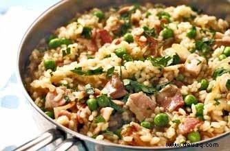 Risotto mit Hähnchen und Speck 