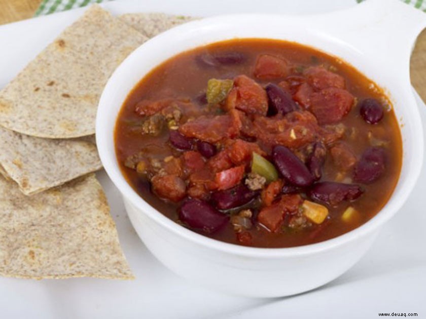 Chili-Rindfleisch und Bohnensuppe 