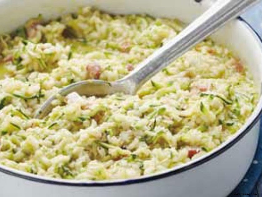 Risotto mit Zucchini und Speck 