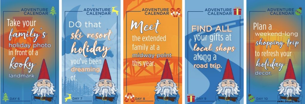 Lassen Sie sich mit dem 25-tägigen Ferien-Abenteuerkalender von Travelocity täglich Freude bereiten 
