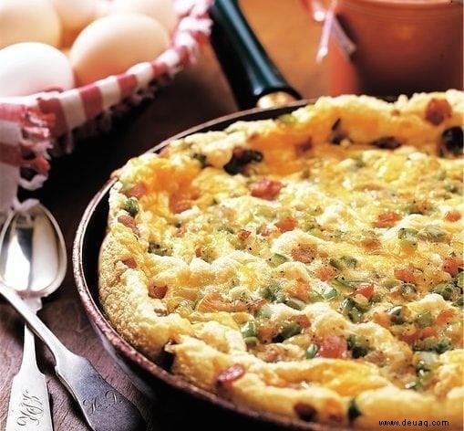 Frittata mit Schinken und grünem Paprika 