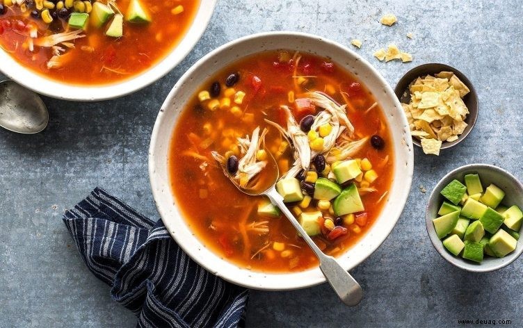 Slow Cooker Hähnchen-Tortilla-Suppe 