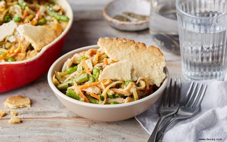 Veggie-Loaded Skillet Chicken Pot Pie 