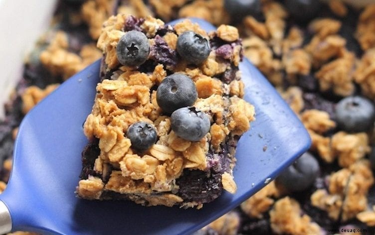 Blaubeer-Haferflocken-Snackriegel zum Mitnehmen 