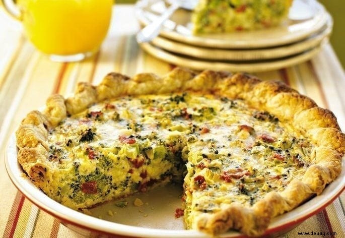 Quiche mit Brokkoli und sonnengetrockneten Tomaten 