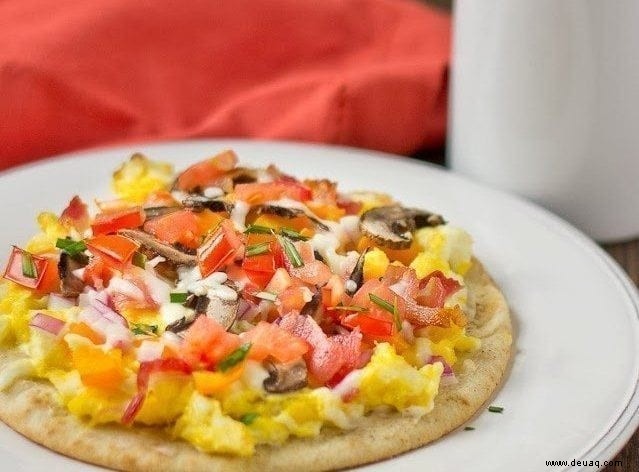 Fladenbrot-Pizza zum Frühstück 