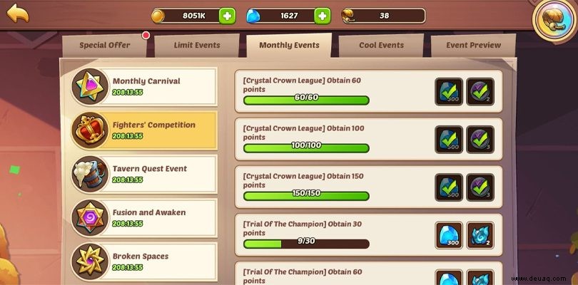 Idle Heroes Event Guide | Belohnungen und Ziele 