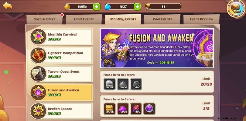 Idle Heroes Event Guide | Belohnungen und Ziele 