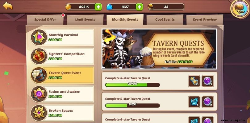 Idle Heroes Event Guide | Belohnungen und Ziele 