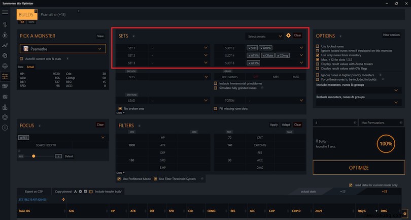 Wie verwende ich den Summoners War Rune Optimizer? 