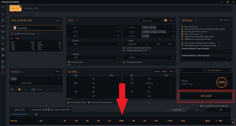 Wie verwende ich den Summoners War Rune Optimizer? 