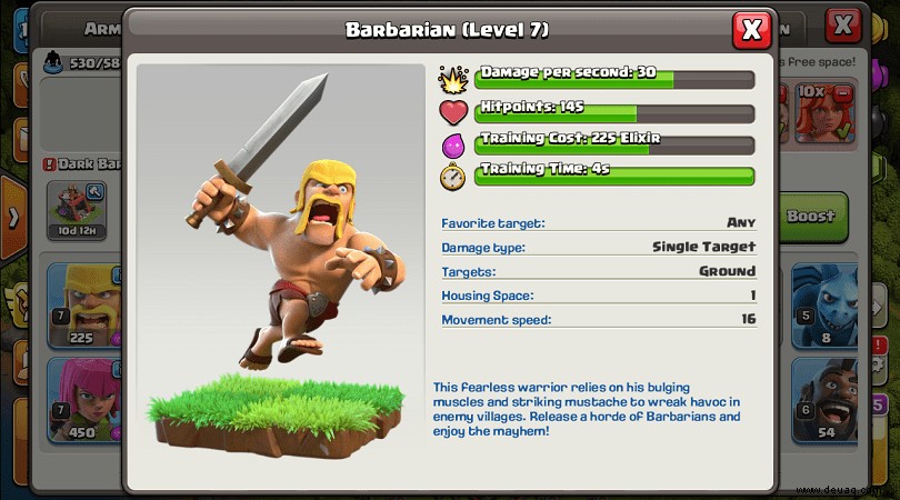 Barbarian Clash of Clans:Der detaillierte Truppenführer 