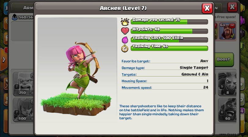 Archer Clash of Clans:der detaillierte Truppenführer 