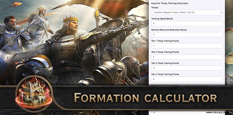 King of Avalon Truppenformationsrechner | Wie es funktioniert 