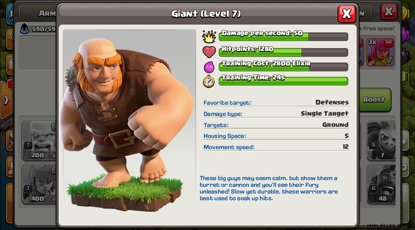 Clash of Clans Giant:Der detaillierte Truppenführer 