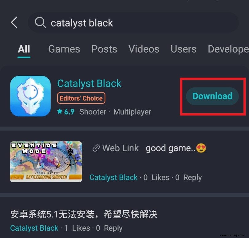 Wie kann ich Catalyst Black auf Android herunterladen und spielen? 