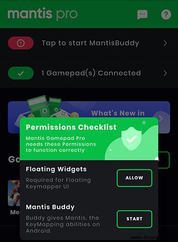 Wie installiere ich Mantis Buddy für Android? 