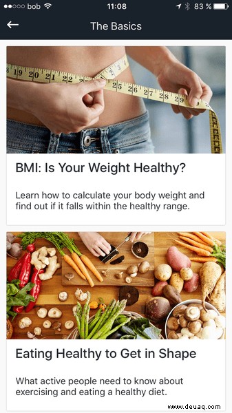 Results App:Update für den Health &Nutrition Guide 