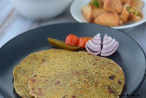 Paneer Palak Paratha Rezept 